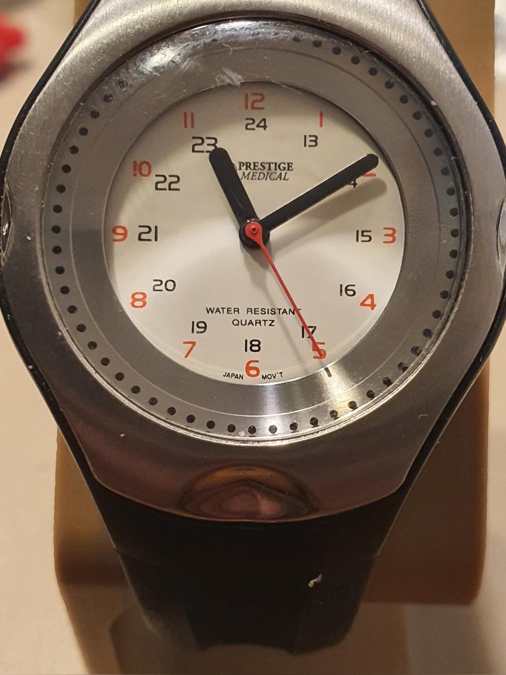 🦋10/$20🦋 Prestige Medical Silver/Black Resin Women's Scrub Watch